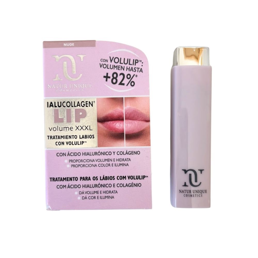 Ialucollagen Lip Volume XXXL Nude Natur Unique, brillant de llavis nude amb efecte volum XXXL, amb àcid hialurònic i col·lagen per a llavis plens i hidratats